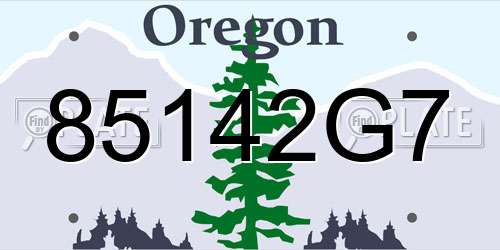85142G7 Oregon License Plate