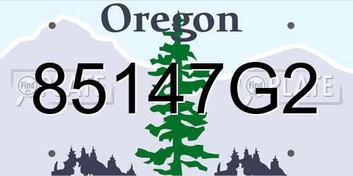 85147G2 Oregon License Plate