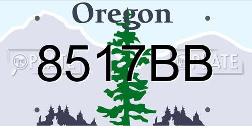8517BB Oregon License Plate