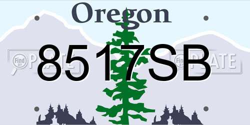 8517SB Oregon License Plate