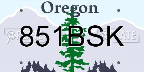 851BSK Oregon License Plate