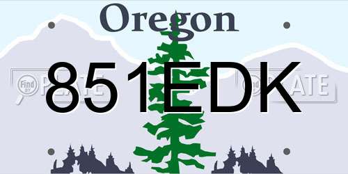 851EDK Oregon License Plate