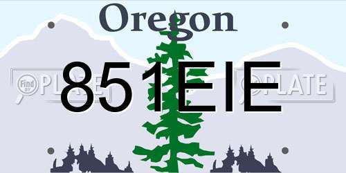 851EIE Oregon License Plate