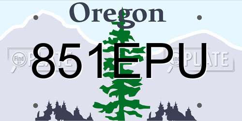 851EPU Oregon License Plate