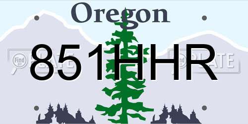 851HHR Oregon License Plate