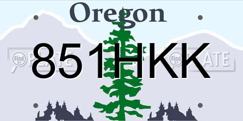 851HKK Oregon License Plate