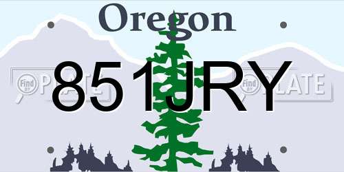 851JRY Oregon License Plate