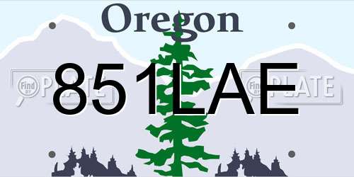 851LAE Oregon License Plate