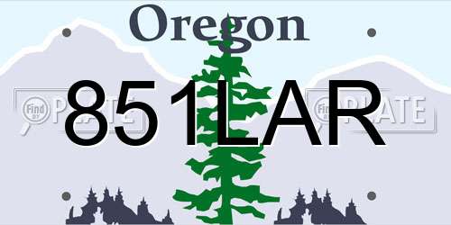 851LAR Oregon License Plate