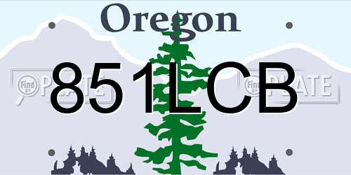 851LCB Oregon License Plate