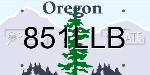 851LLB Oregon License Plate