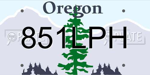 851LPH Oregon License Plate
