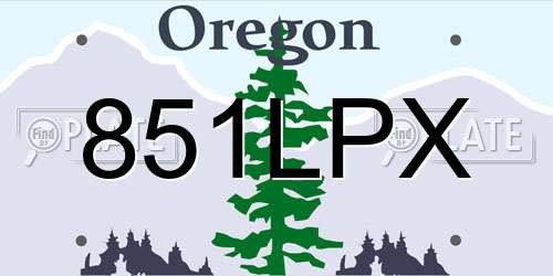 851LPX Oregon License Plate