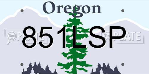 851LSP Oregon License Plate