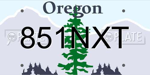 851NXT Oregon License Plate