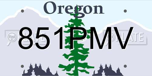 851PMV Oregon License Plate