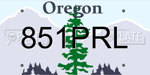 851PRL Oregon License Plate