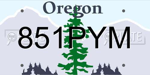 851PYM Oregon License Plate