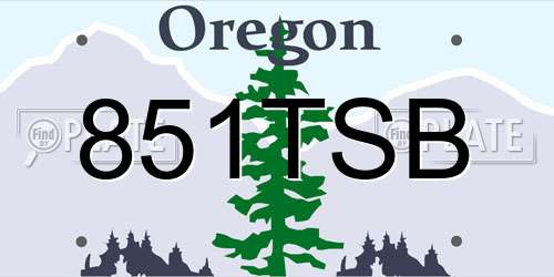 851TSB Oregon License Plate
