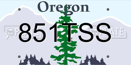 851TSS Oregon License Plate