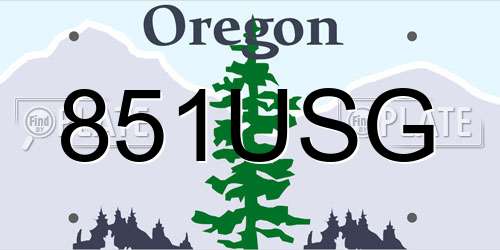 851USG Oregon License Plate