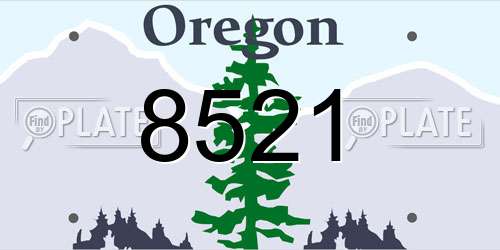 8521 Oregon License Plate
