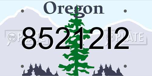 85212I2 Oregon License Plate