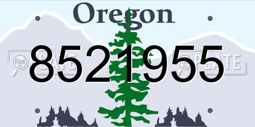 8521955 Oregon License Plate