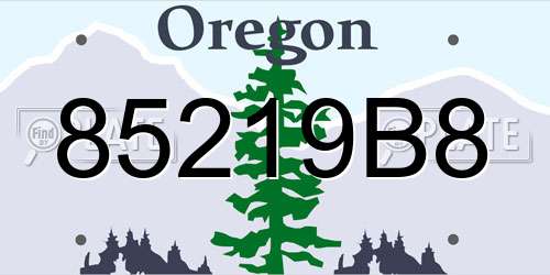 85219B8 Oregon License Plate