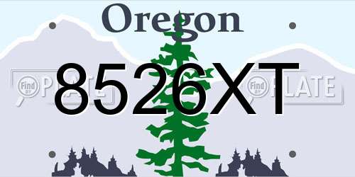 8526XT Oregon License Plate