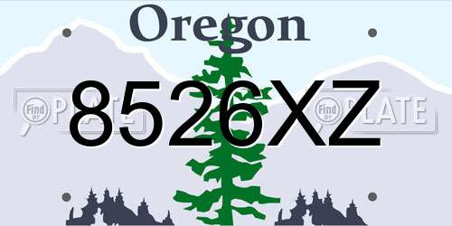 8526XZ Oregon License Plate