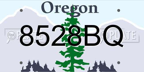 8528BQ Oregon License Plate
