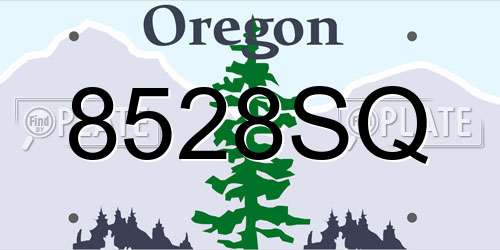 8528SQ Oregon License Plate