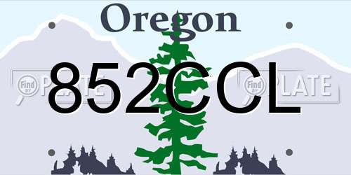 852CCL Oregon License Plate