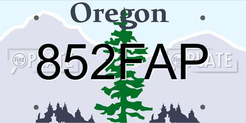 852FAP Oregon License Plate