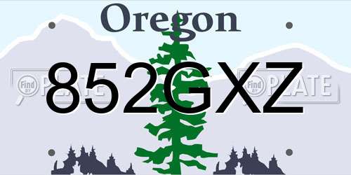 852GXZ Oregon License Plate