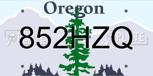 852HZQ Oregon License Plate