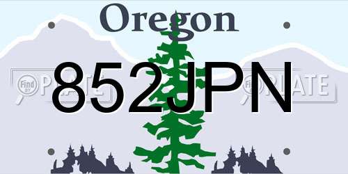 852JPN Oregon License Plate