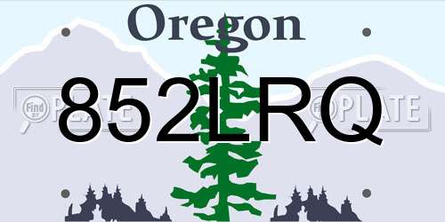 852LRQ Oregon License Plate