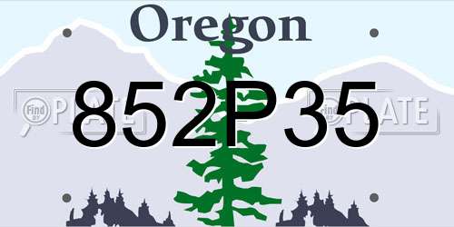 852P35 Oregon License Plate