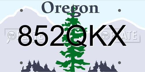 852QKX Oregon License Plate