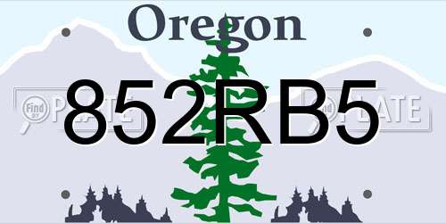 852RB5 Oregon License Plate