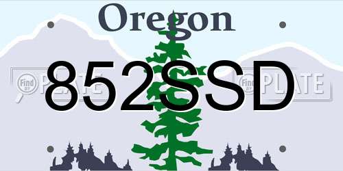 852SSD Oregon License Plate