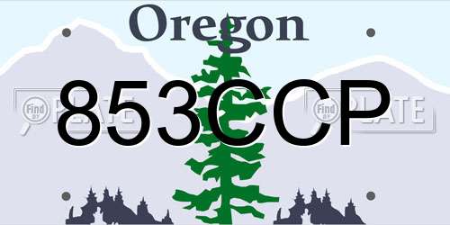 853CCP Oregon License Plate