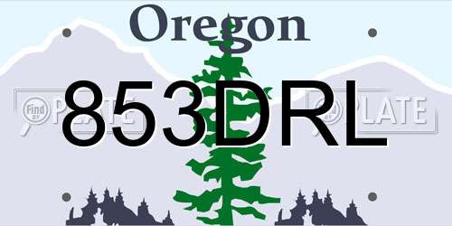 853DRL Oregon License Plate