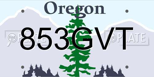 853GVT Oregon License Plate