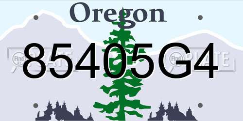 85405G4 Oregon License Plate