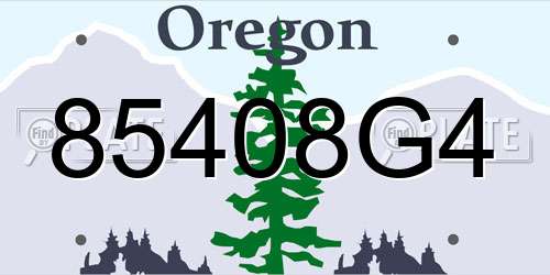 85408G4 Oregon License Plate