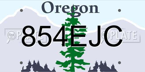 854EJC Oregon License Plate