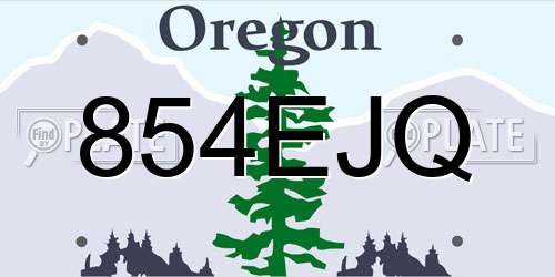 854EJQ Oregon License Plate